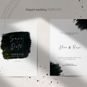 Elegant wedding invitation card template