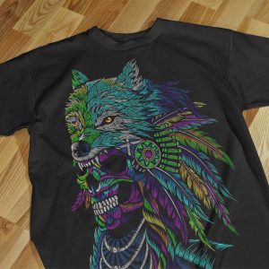 HUICHOL - CALAVERA CON PIEL DE LOBO